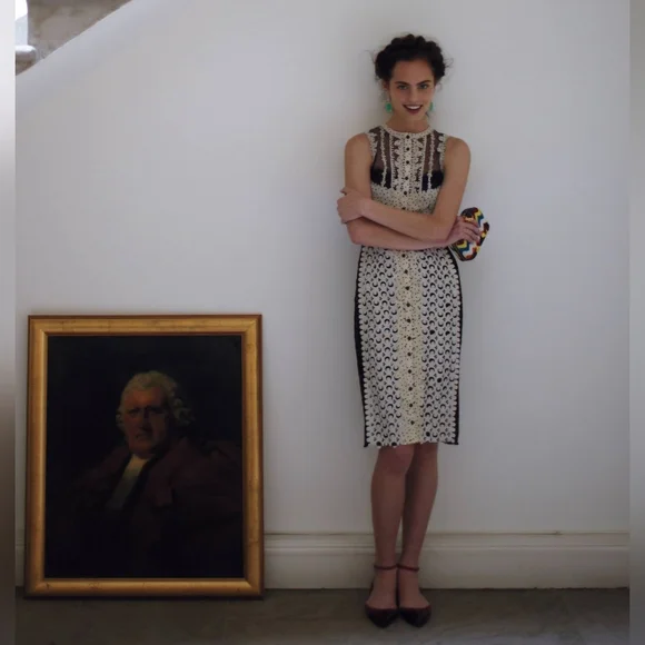 Anthropologie X beguile by Byron Lars Black/White Lace Polka Dot Dress - Picture 6 of 6